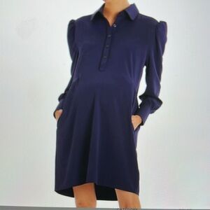 Aniche Navy Long Sleeve Maternity Dress